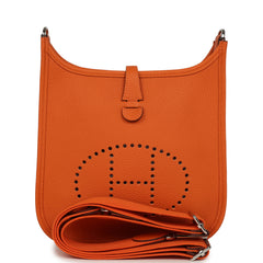 Hermes Evelyne 23 Orange Clemence Palladium Hardware