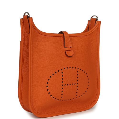 Hermes Evelyne 23 Orange Clemence Palladium Hardware