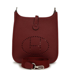 Hermes Evelyne TPM Rouge H Clemence Palladium Hardware