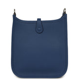 Hermes Evelyne TPM Bleu Tie Clemence Palladium Hardware - Thumbnail View 4
