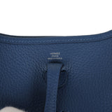 Hermes Evelyne TPM Bleu Tie Clemence Palladium Hardware - Thumbnail View 7