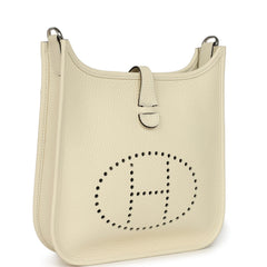 Pre-owned Hermes Evelyne 23 Cream Clemence Palladium Hardware