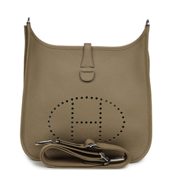 Pre-owned Hermes Evelyne III PM Beige Marfa Clemence Palladium Hardware