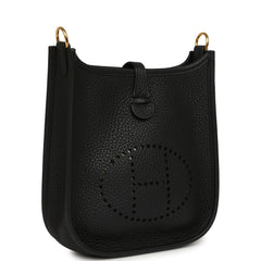 Pre-owned Hermes Evelyne TPM Black Clemence Gold Hardware