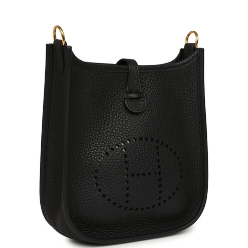 Pre-owned Hermes Evelyne TPM Black Clemence Gold Hardware