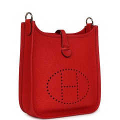 Hermes Evelyne TPM Rouge De Coeur Clemence Palladium Hardware