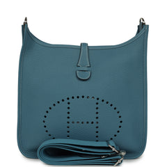 Hermes Evelyne III PM Blue Jean Clemence Palladium Hardware