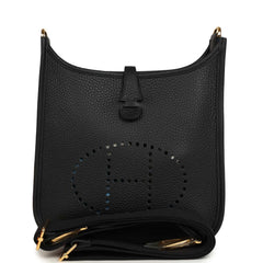 Hermes Evelyne 23 Black Clemence Gold Hardware