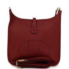 Hermes Evelyne III PM Rouge H Clemence Gold Hardware