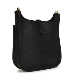 Hermes Evelyne 23 Black Clemence Gold Hardware