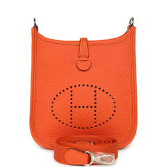 Hermes Evelyne TPM Tangerine Clemence Palladium Hardware