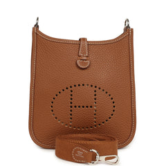 Pre-owned Hermes Evelyne TPM Gold Clemence Palladium Hardware