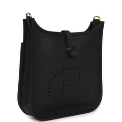 Hermes Evelyne 23 Black Clemence Gold Hardware