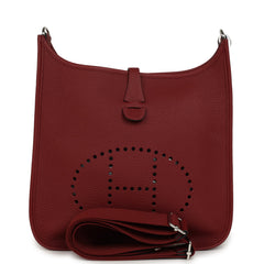 Hermes Evelyne III PM Rouge H Clemence Gold Hardware