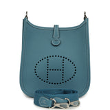 Hermes Evelyne TPM Blue Jean Clemence Palladium Hardware - Thumbnail View 1