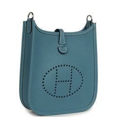 Hermes Evelyne TPM Blue Jean Clemence Palladium Hardware