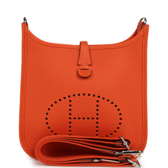 Hermes Evelyne 23 Tangerine Clemence Palladium Hardware