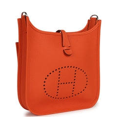 Hermes Evelyne 23 Tangerine Clemence Palladium Hardware