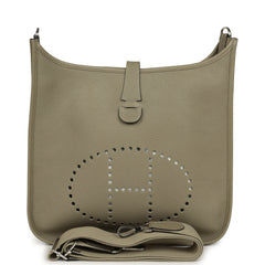 Pre-owned Hermes Evelyne III GM Sauge Clemence Palladium Hardware