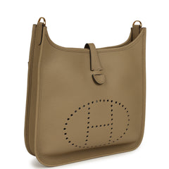 Hermes Evelyne III PM Beige Marfa Clemence Gold Hardware