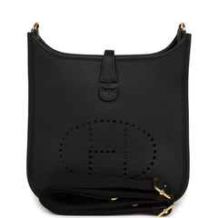 Hermes Evelyne 23 Black Clemence Gold Hardware