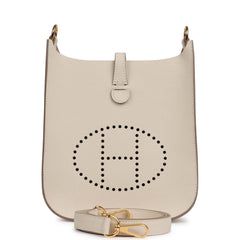 Hermes Evelyne Sellier TPM Craie Epsom Gold Hardware