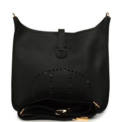 Hermes Evelyne III GM Black Clemence Gold Hardware