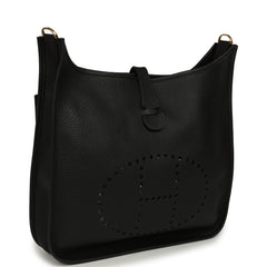 Hermes Evelyne III GM Black Clemence Gold Hardware