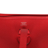 Hermes Evelyne III PM Rouge Casaque Clemence Palladium Hardware - Thumbnail View 6