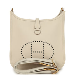 Hermes Evelyne 23 Craie Clemence Gold Hardware