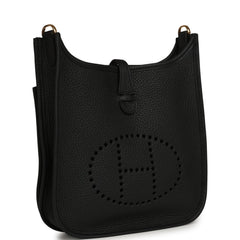 Hermes Evelyne 23 Black Clemence Gold Hardware