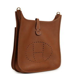 Pre-owned Hermes Evelyne III PM Gold Clemence Gold Hardware