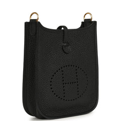 Pre-owned Hermes Evelyne TPM Black Clemence Gold Hardware