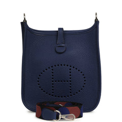 Hermes Evelyne TPM Bleu Saphir Clemence Palladium Hardware