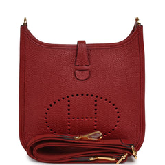 Hermes Evelyne 23 Rouge H Clemence Gold Hardware