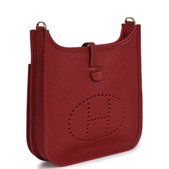 Hermes Evelyne 23 Rouge H Clemence Gold Hardware