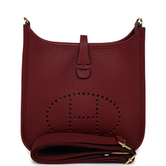 Hermes Evelyne 23 Rouge H Clemence Gold Hardware