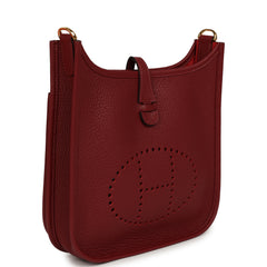 Hermes Evelyne 23 Rouge H Clemence Gold Hardware