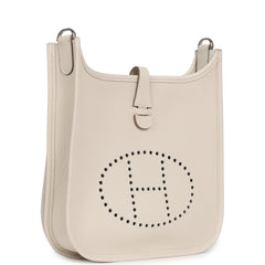 Hermes Evelyne 23 Craie Clemence Palladium Hardware
