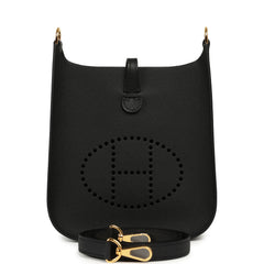 Hermes Evelyne Sellier TPM Black Epsom Gold Hardware