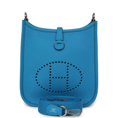 Hermes Evelyne TPM Bleu Zanzibar Clemence Palladium Hardware