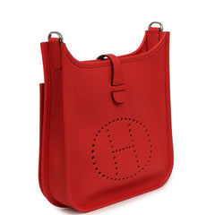 Hermes Evelyne 23 Rouge Radieux Clemence Palladium Hardware