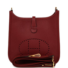 Hermes Evelyne 23 Rouge H Clemence Gold Hardware