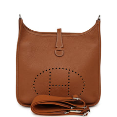 Pre-owned Hermes Evelyne III PM Gold Clemence Palladium Hardware