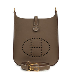 Hermes Evelyne Sellier TPM Etoupe Epsom Gold Hardware