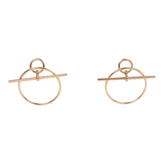 Hermes Small Loop Earrings Rose Gold Hardware