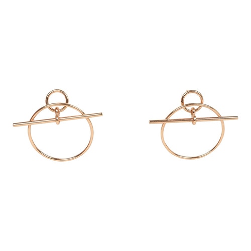 Hermes Small Loop Earrings Rose Gold Hardware