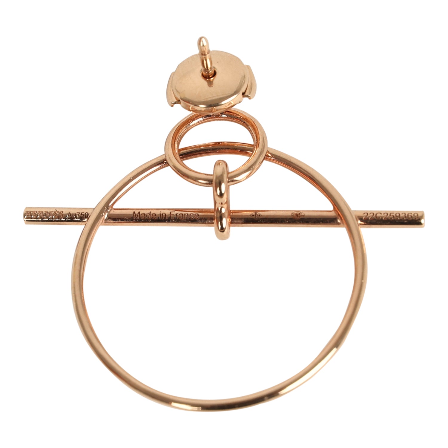 Hermes Small Loop Earrings Rose Gold