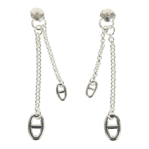 Hermes Farandole Drop Earrings PM Sterling Silver Hardware