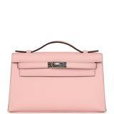 Hermes Kelly Pochette Rose Sakura Swift Palladium Hardware - Thumbnail View 1